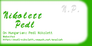 nikolett pedl business card
